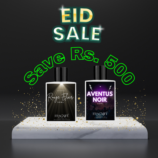 Rouge Elixir & Aventus Noir Male - Bundle Discount + Free Delivery - Fragnify Pakistan